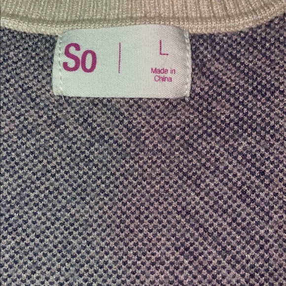 Super soft tan, pink and purple SO sweater vest! - Picture 3 of 4